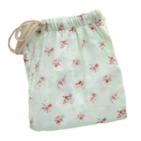 Floral Women Cotton Loungewear Loose Pyjamas Pants Green Pajama Bottoms