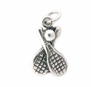 Silver* TENNIS CHARM * Ball & Racket sport